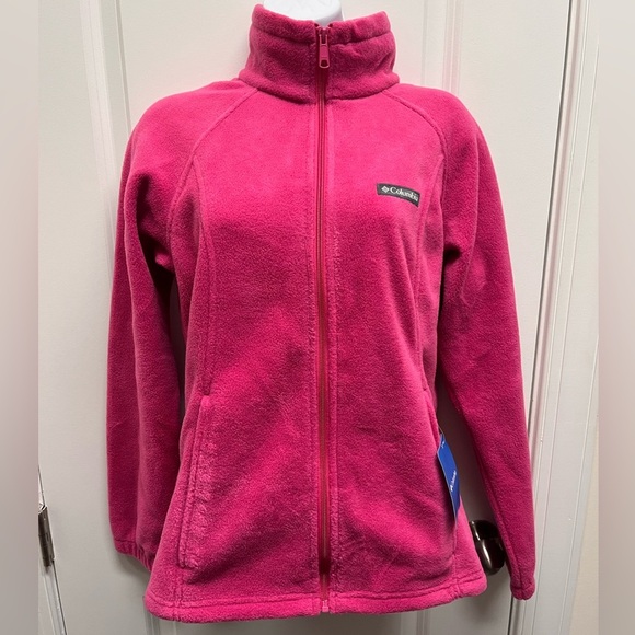 Columbia Women’s Pink Benton springs full zip Fleece Jacket Medium NWT - Picture 1 of 8